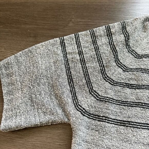 Vintage 70s Montgomery Ward Textured Knit Polo Shirt Grunge Surf Stripe M - Picture 6 of 7